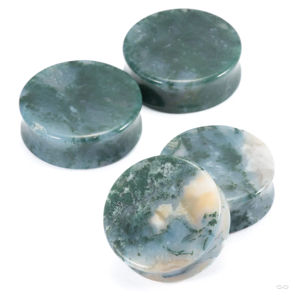 Moss Agate Plugs & Eyelets from Diablo Organics