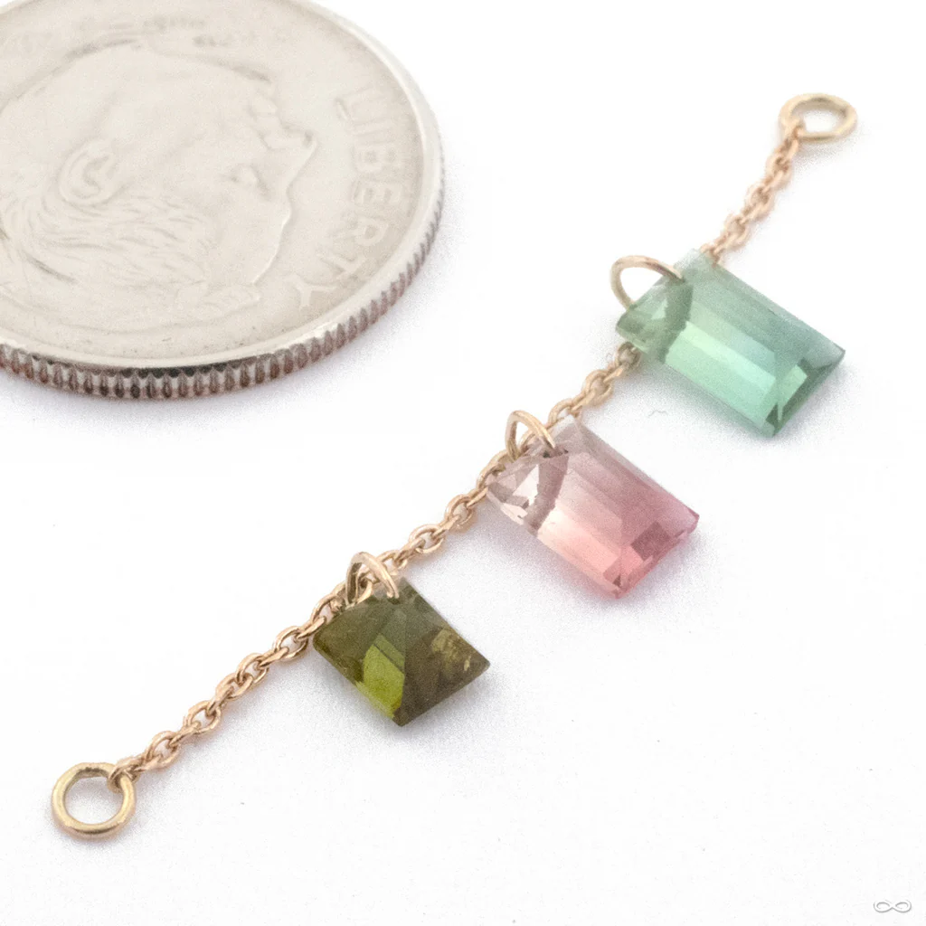 Natural Tourmaline Chain in Gold from Diablo Organics - Image 3
