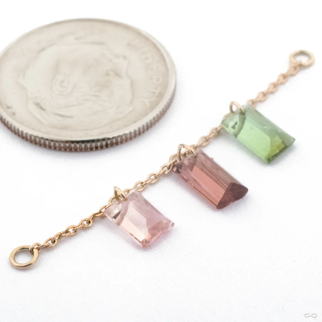 Natural Tourmaline Chain in Gold from Diablo Organics - Image 4