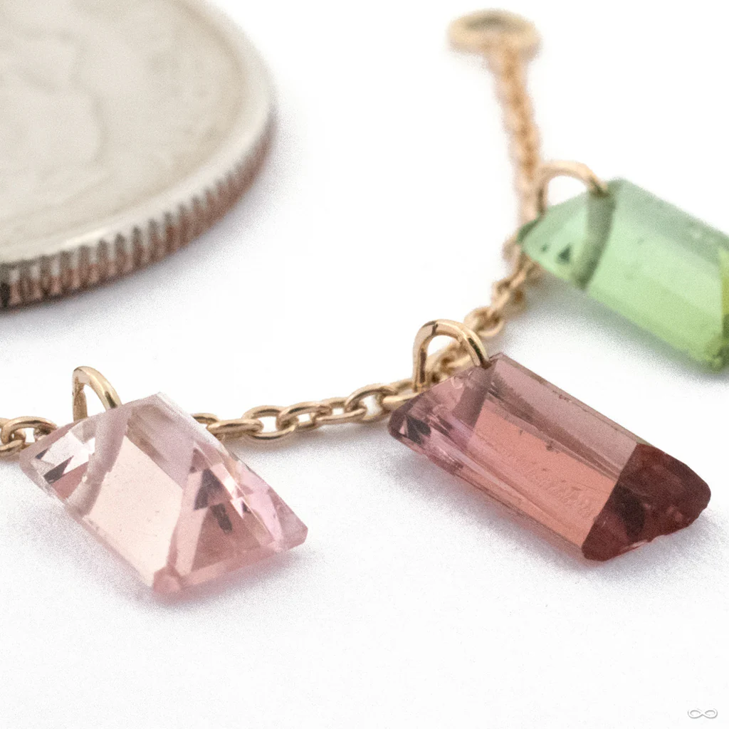 Natural Tourmaline Chain in Gold from Diablo Organics - Image 5
