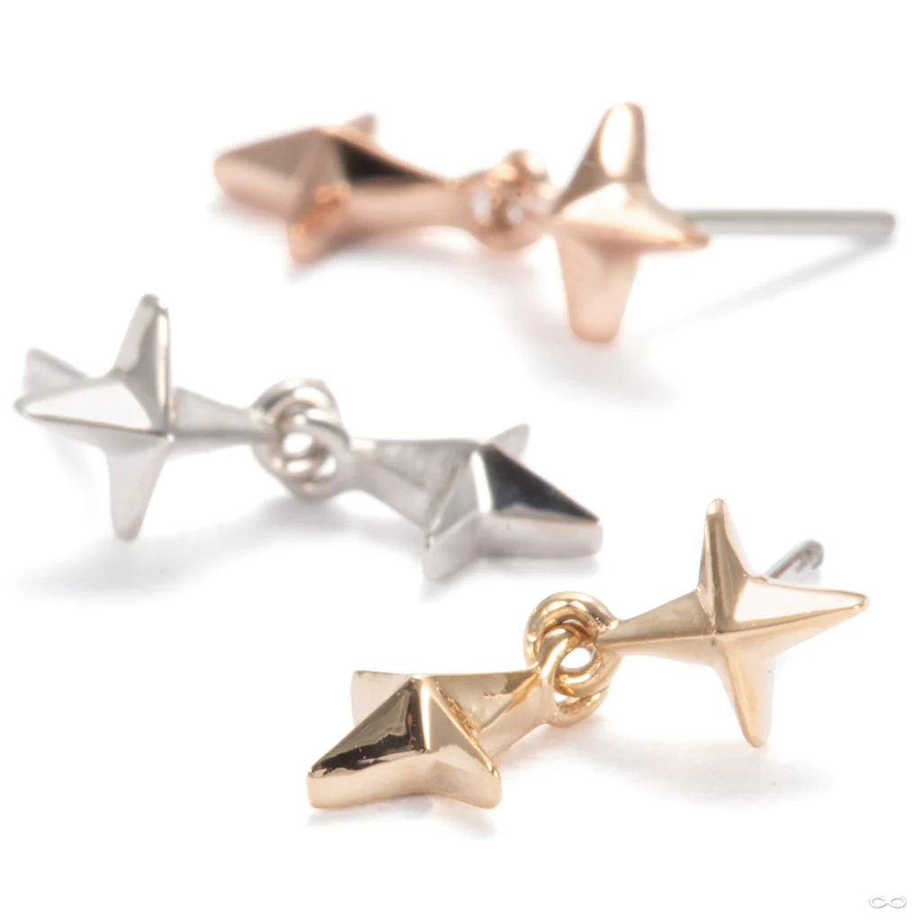 North Star Press-fit End in Gold from Ember Body Jewelry
