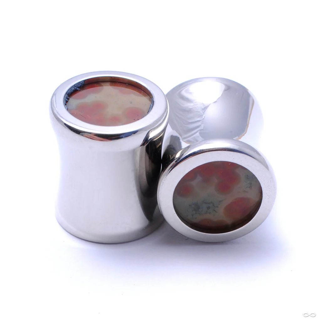 Ocean Jasper Cabochon Plugs in 00g from Reign - Image 2
