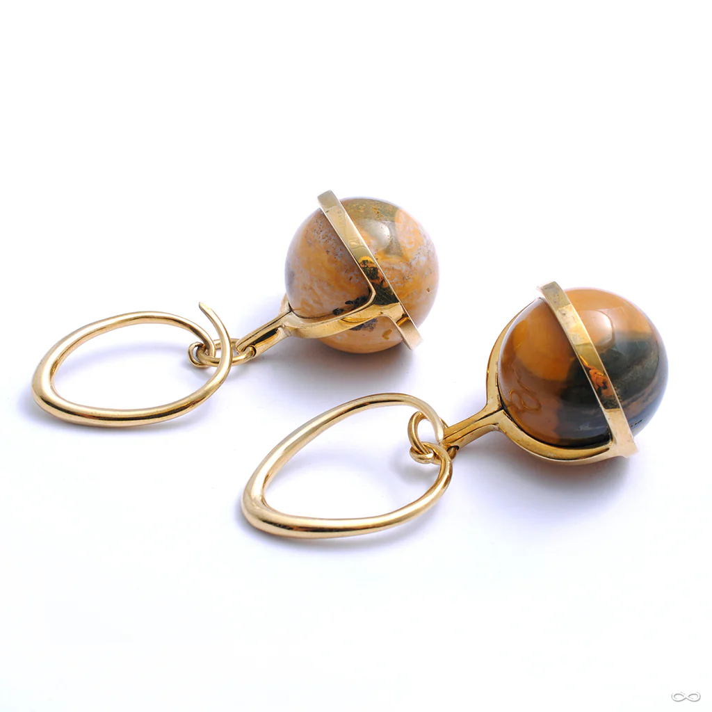 Ocean Jasper Globes with Brass Coils from Diablo Organics - Image 3