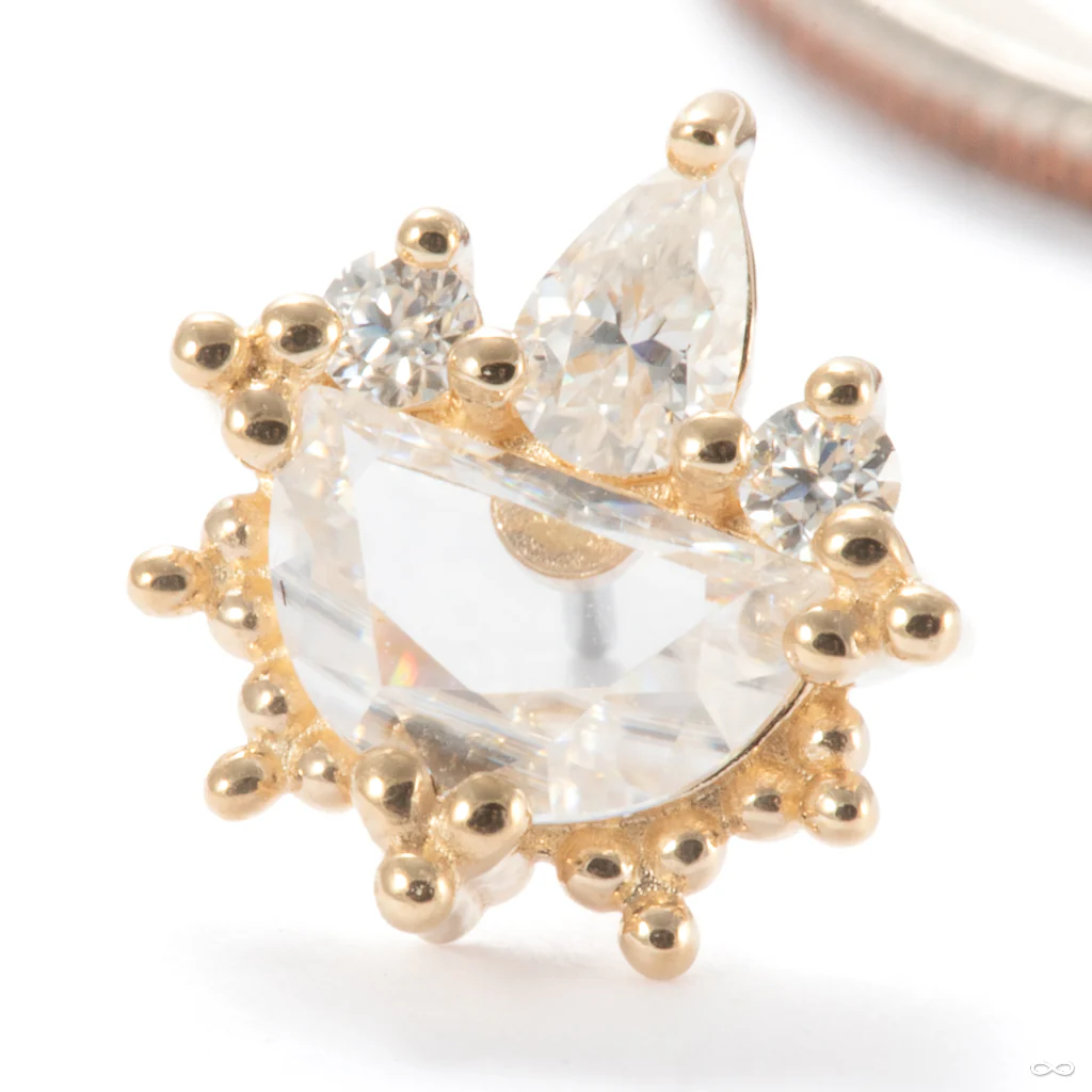 Offset Press-fit End in Gold from Ember Body Jewelry