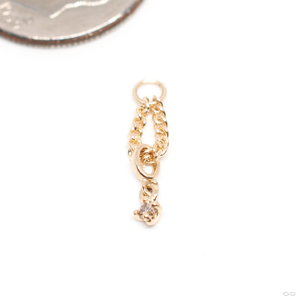 One Single Stone Charm in Gold from Hialeah - Image 4
