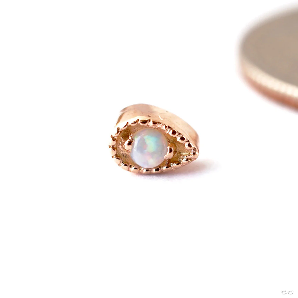 Pear Millgrain Press-fit End in Gold from Scylla
