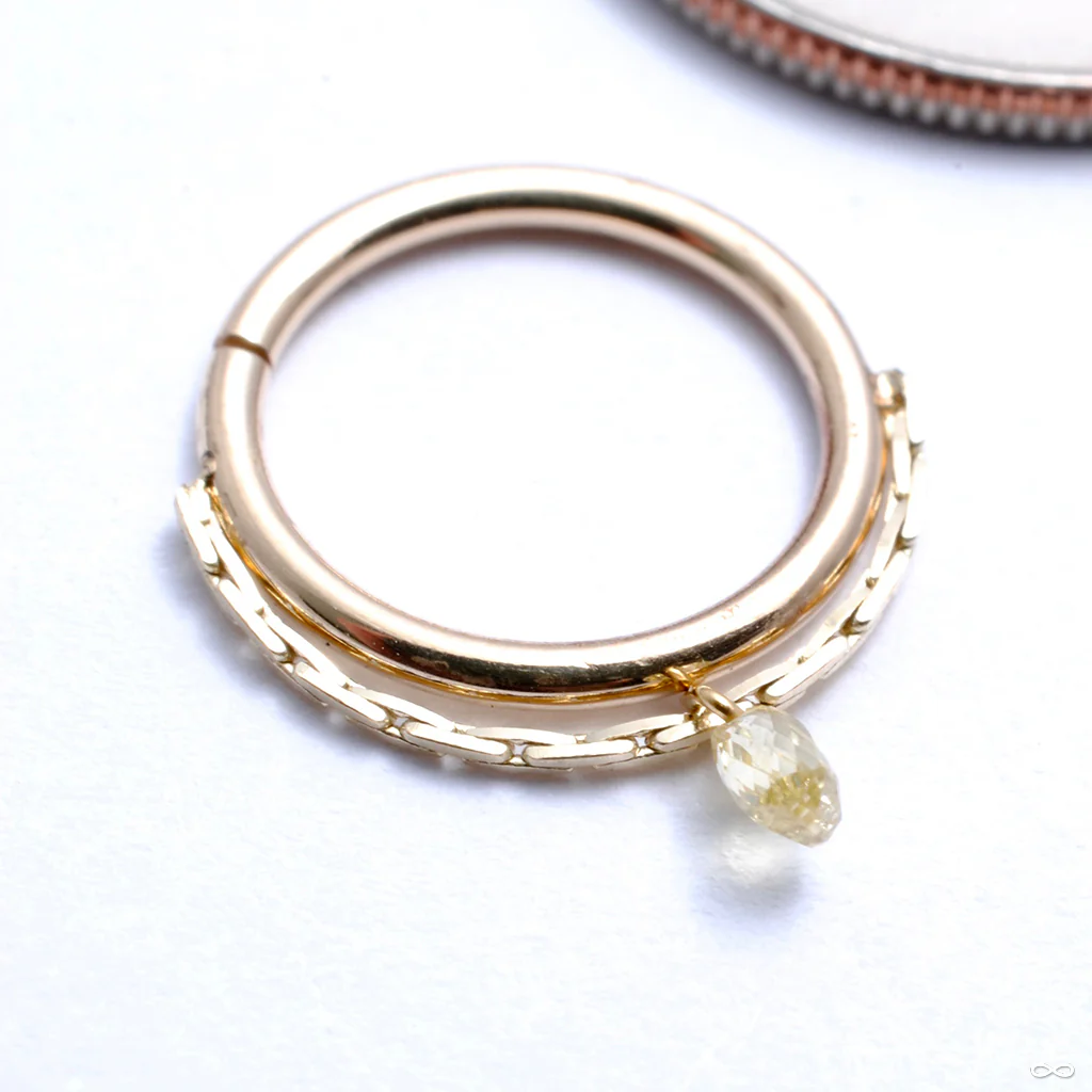 Petite Briolette Seam Ring in Gold from Pupil Hall - Image 3