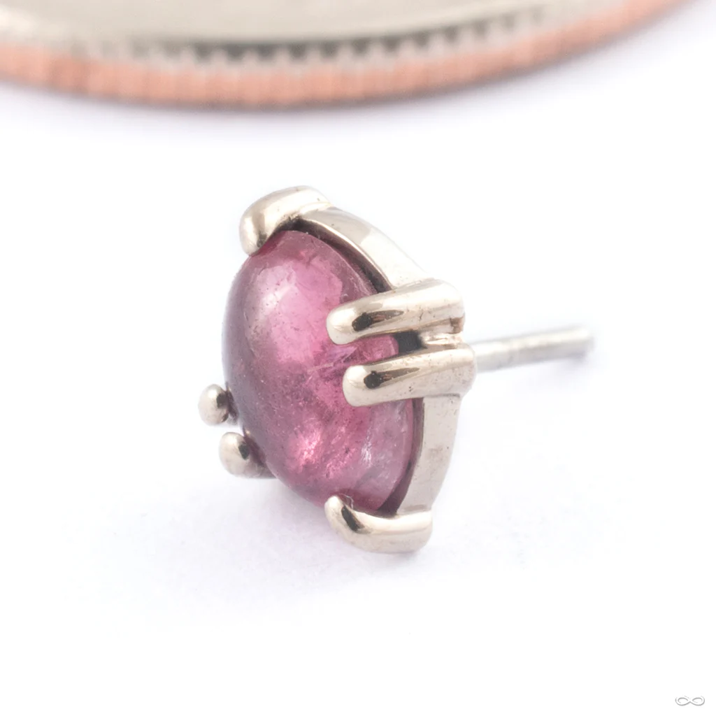 Prong-set Cabochon Press-fit End in Gold from Mettle and Silver - Image 3