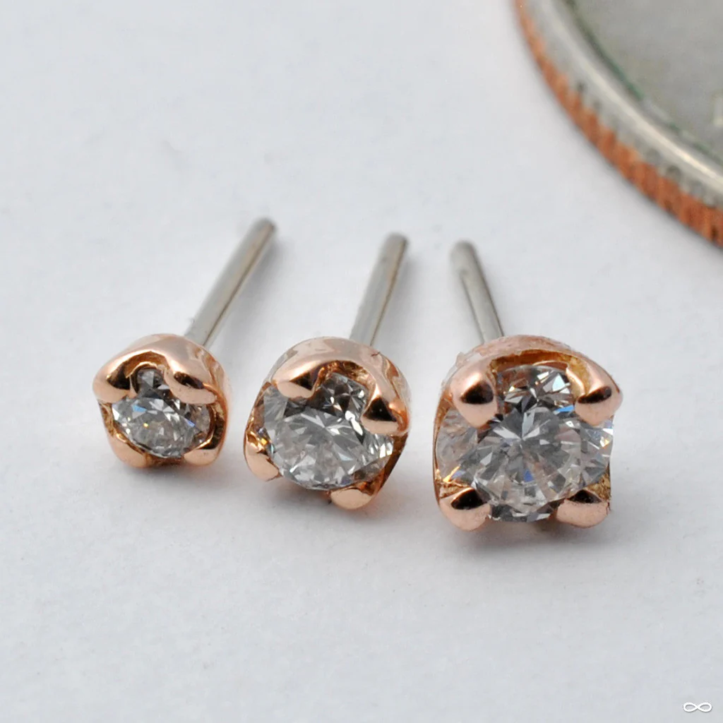 Prong-set Diamond Press-fit End in Gold from BVLA - Image 3
