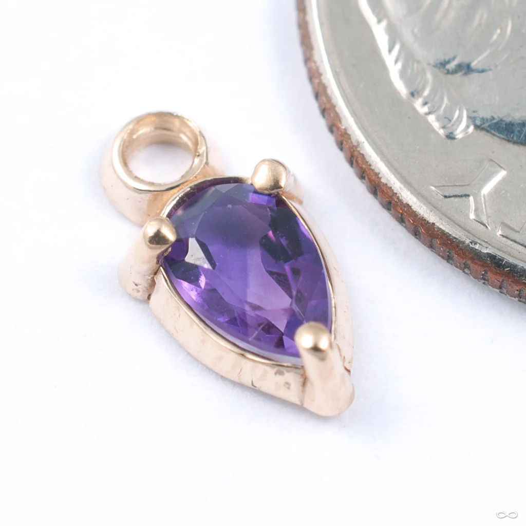 Prong-set Pear Charm in Gold from Sacred Symbols