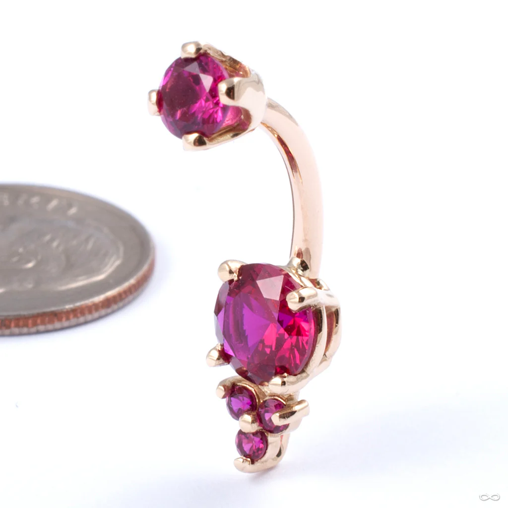 Prong-set Triple Melee Threaded Navel Curve in Gold from LeRoi - Image 9