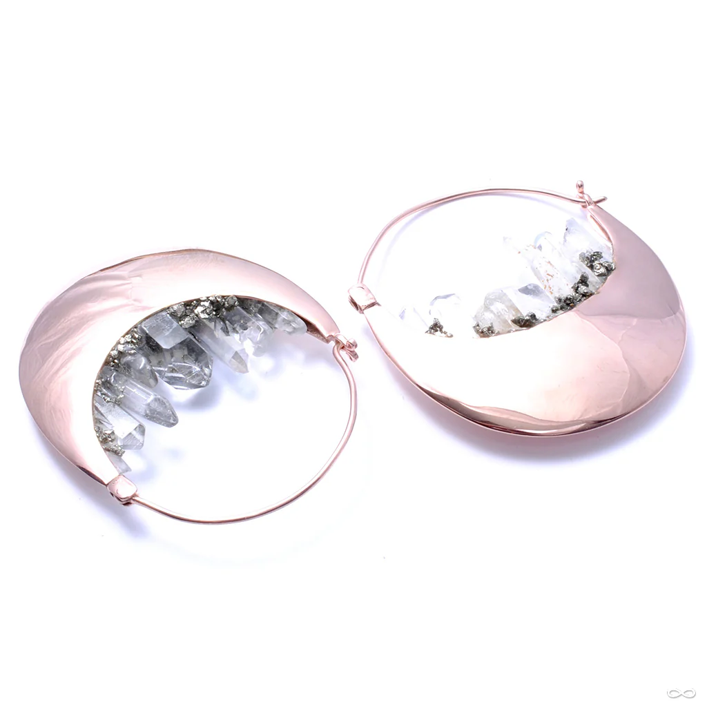 Rapture Earrings in Rose Gold with Quartz from Buddha Jewelry - Image 2