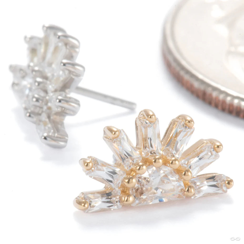 Raze Press-fit End in Gold from Ember Body Jewelry