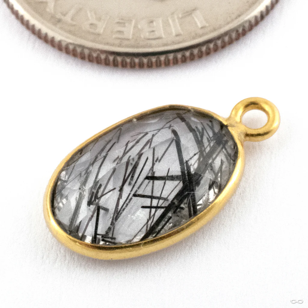 Rose-cut Tourmalated Quartz Charm in Gold from Oracle - Image 2