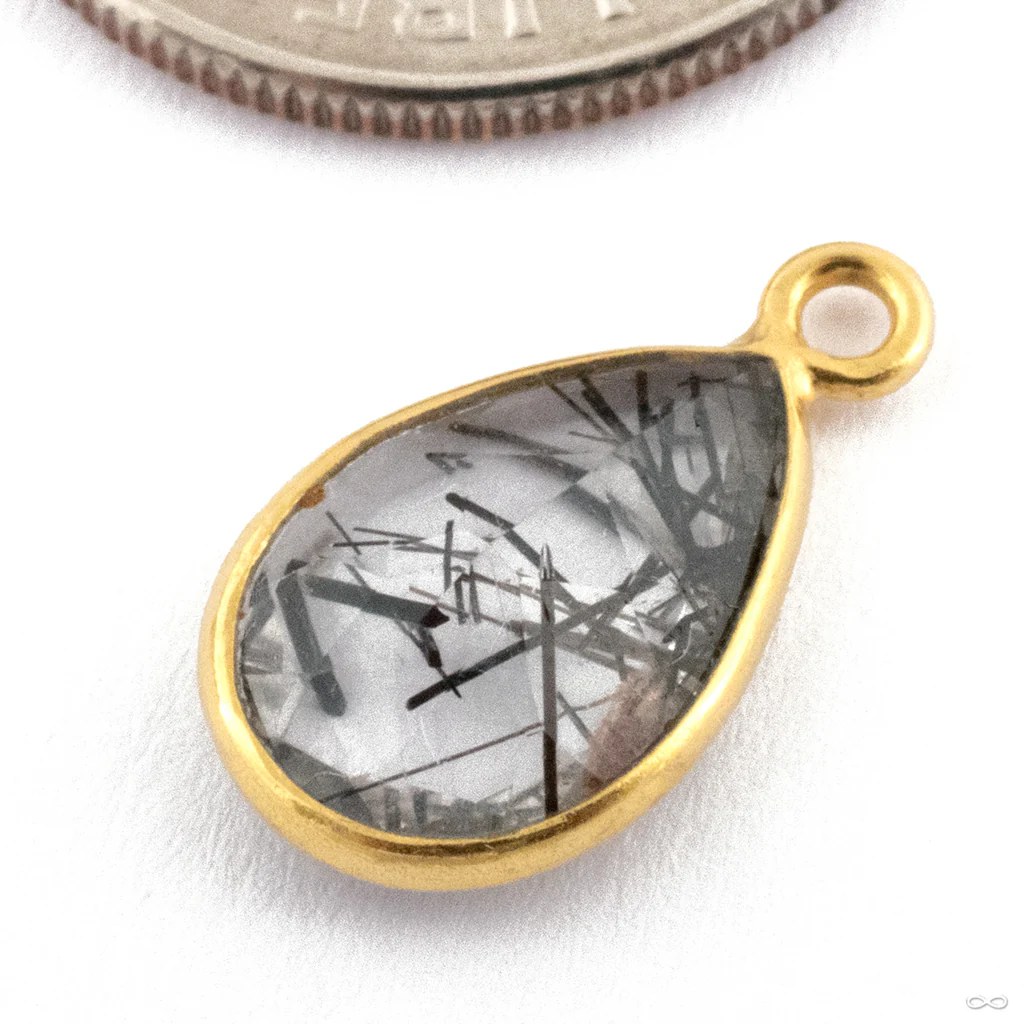 Rose-cut Tourmalated Quartz Charm in Gold from Oracle - Image 3