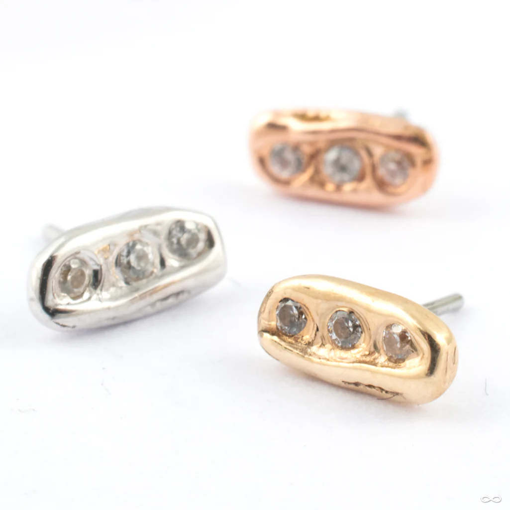 Rough Cut Press-fit End in Gold from Maya Jewelry