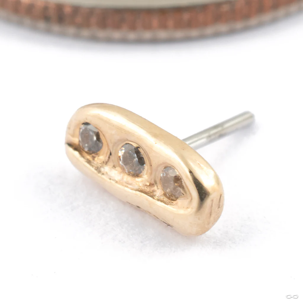 Rough Cut Press-fit End in Gold from Maya Jewelry - Image 4