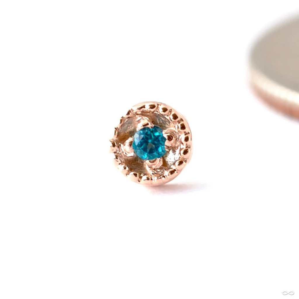 Round Millgrain Press-fit End in Gold from Scylla