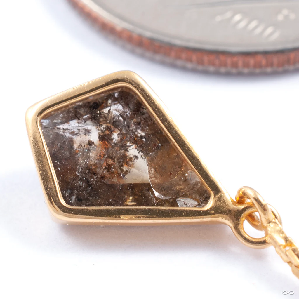 Salt and Pepper Kite Diamond Charm in Gold from Diablo Organics - Image 3