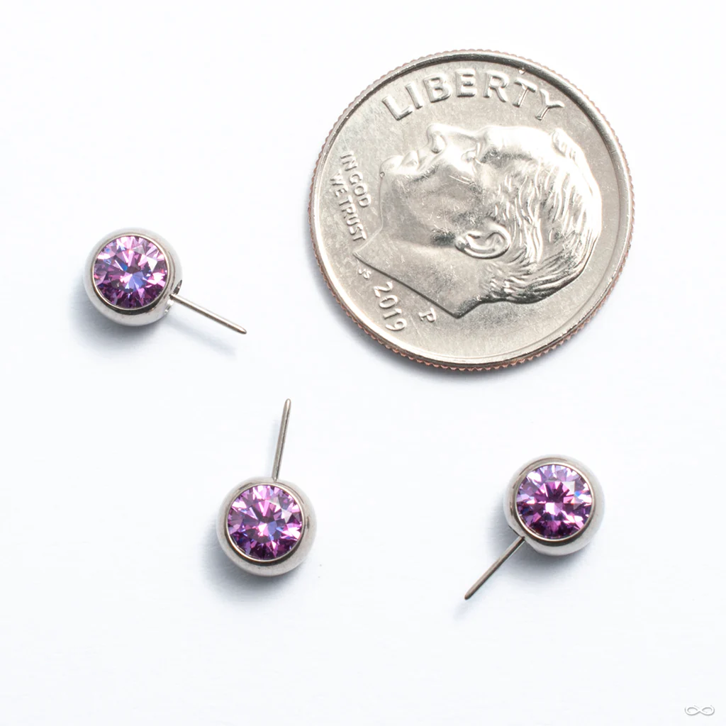 Side-set Faceted Gem Press-fit End in Titanium from NeoMetal - Image 11