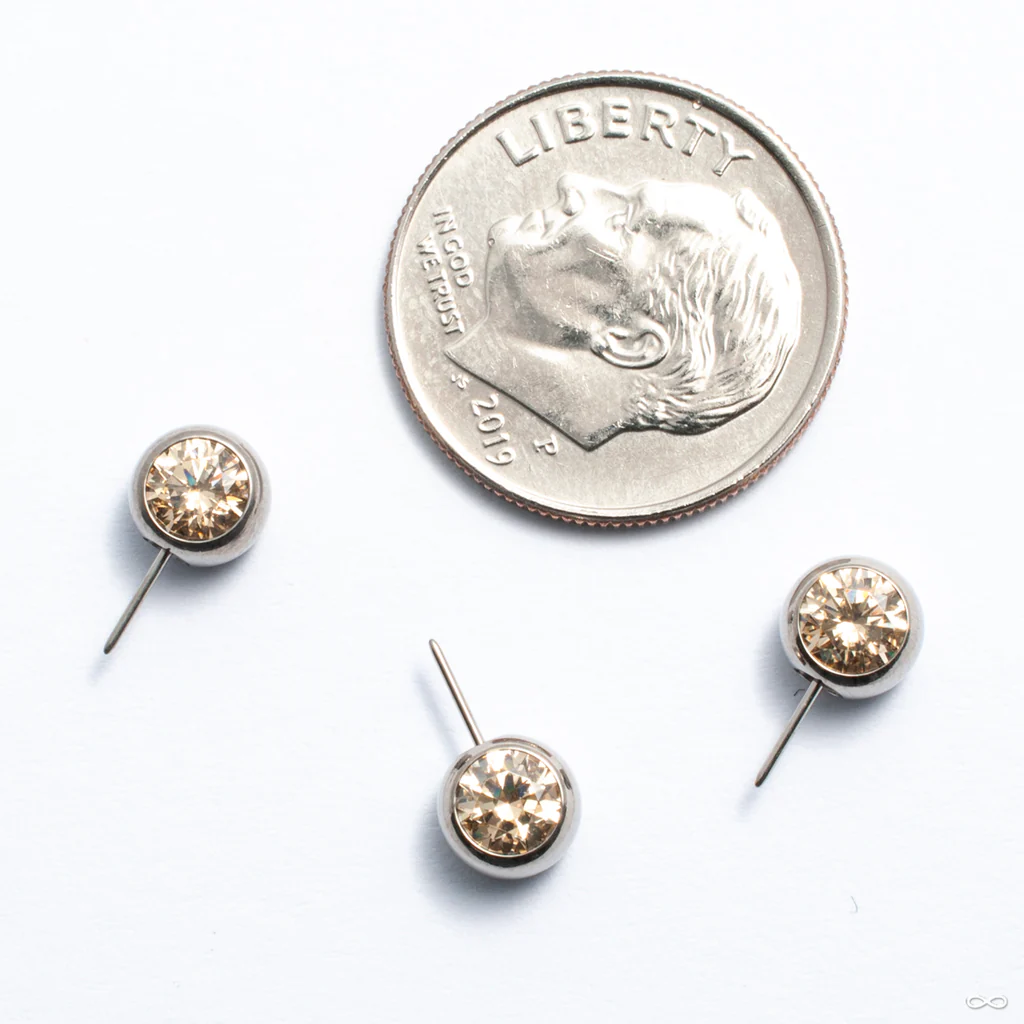 Side-set Faceted Gem Press-fit End in Titanium from NeoMetal - Image 3
