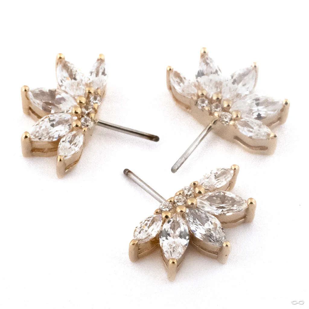 Side-set Valentina Press-fit End in Gold from Buddha Jewelry