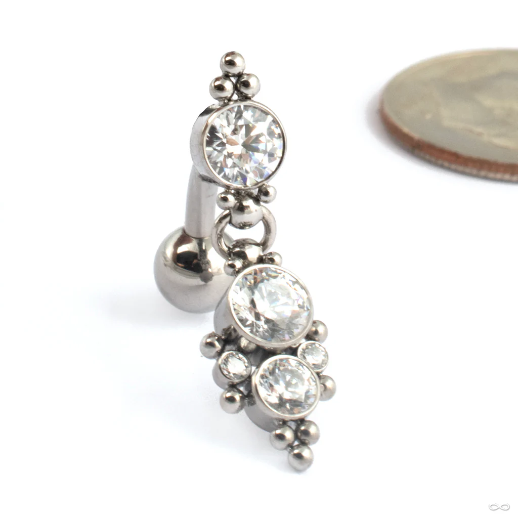 Skye Threaded Dangle Navel Curve in Titanium from LeRoi - Image 2
