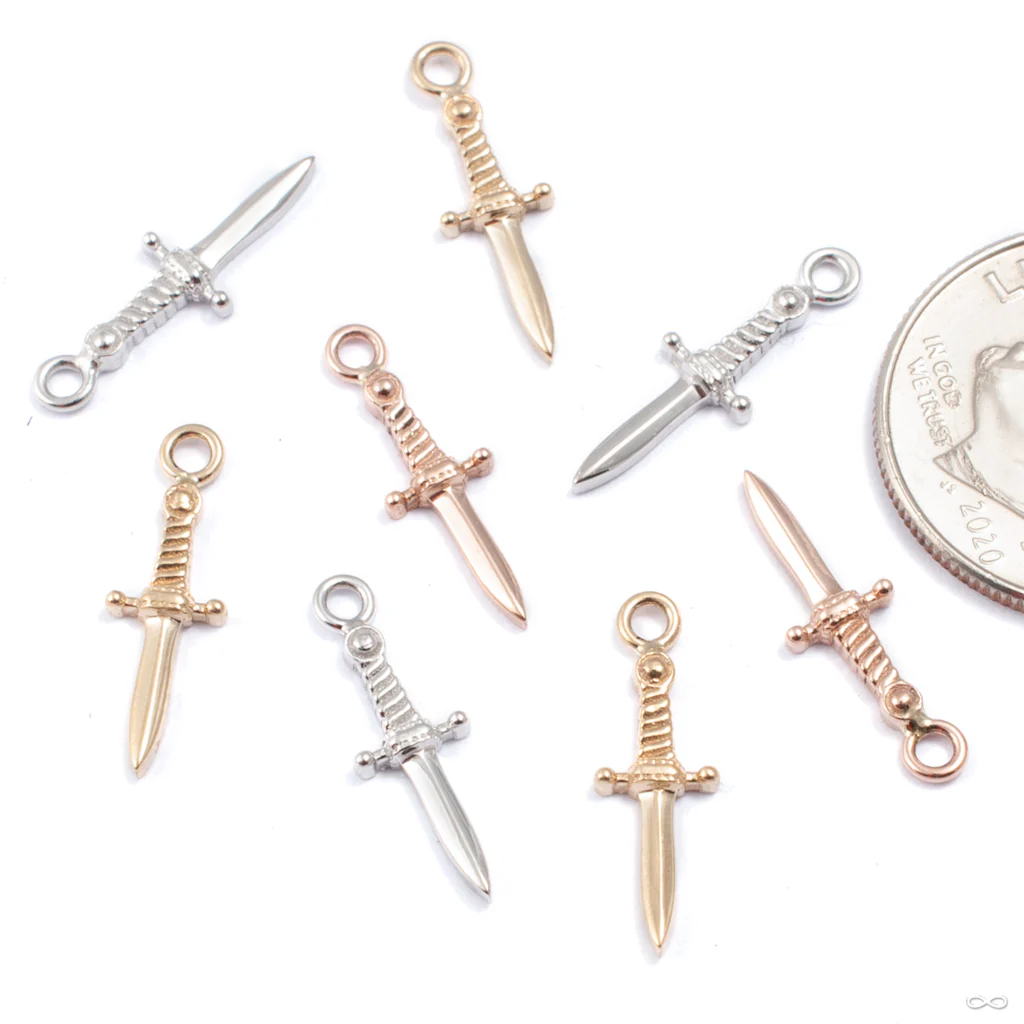 Slasher Dagger Charm in Gold from BVLA
