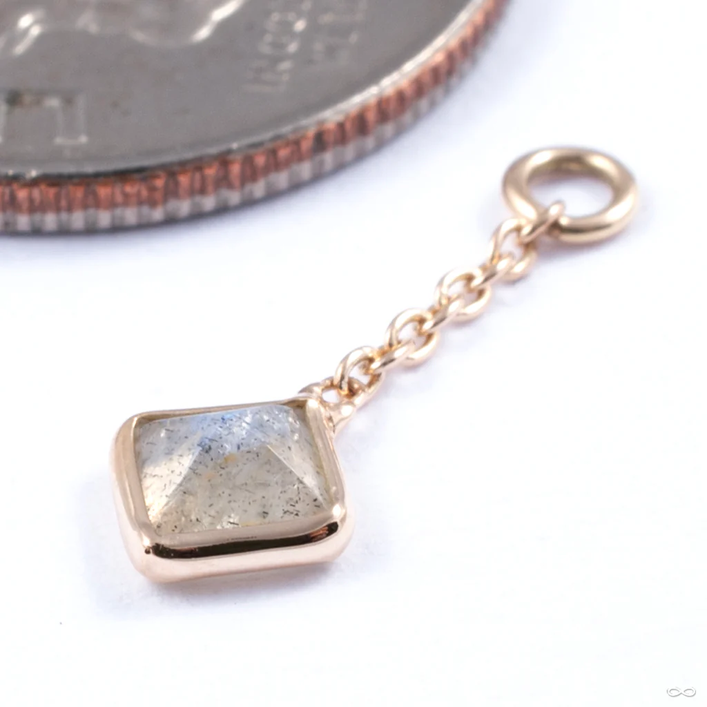 Square Stone Charm in Gold from Diablo Organics - Image 3