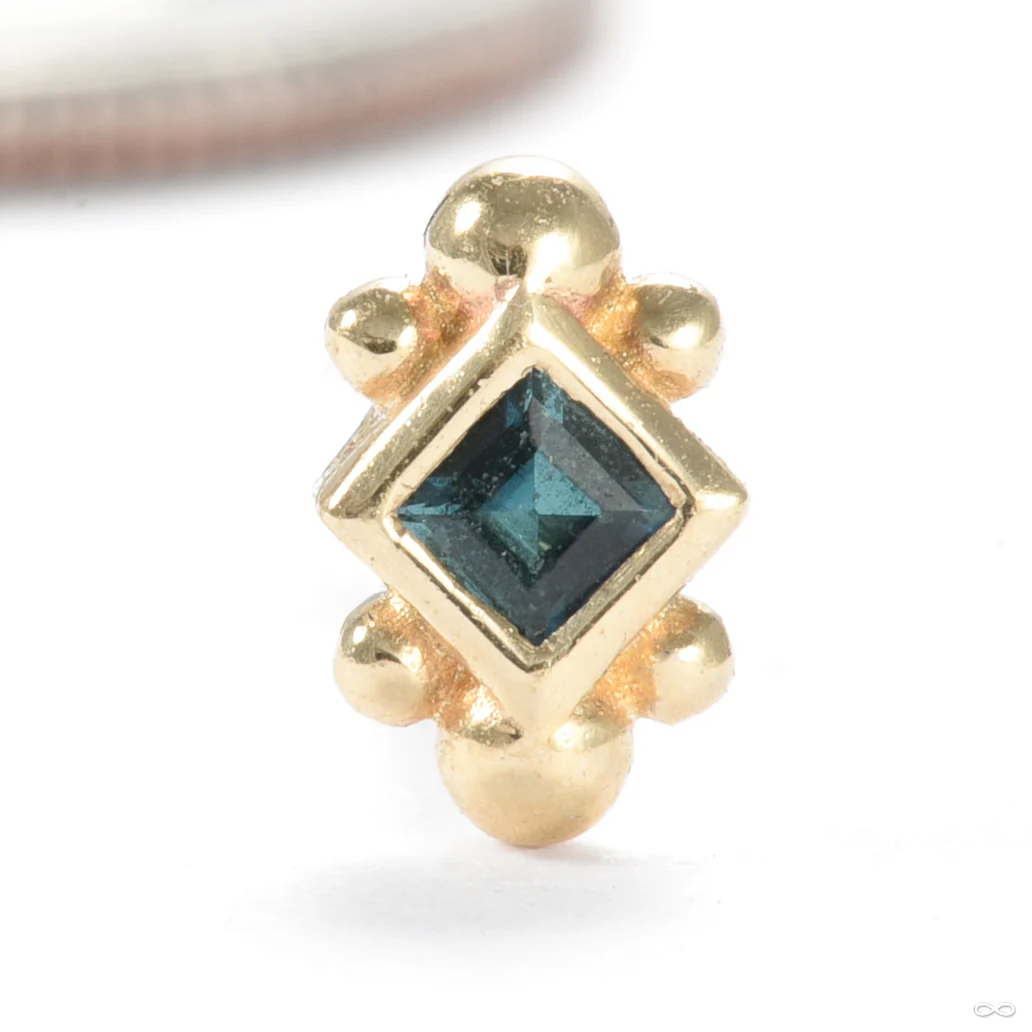 Square Up Press-fit End in Gold from Ember Body Jewelry