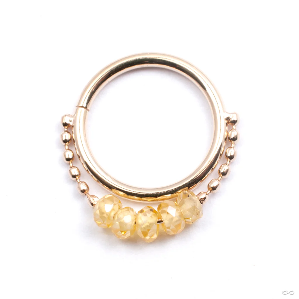 Stone x5 Chained Seam Ring in Gold from Pupil Hall - Image 3