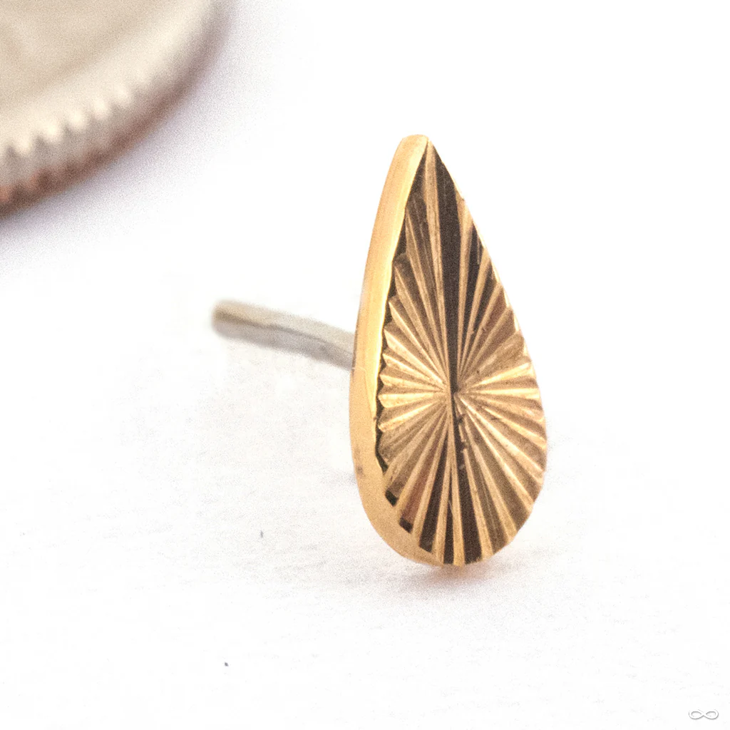 Sunray Teardrop Press-fit End in Gold from Quetzalli