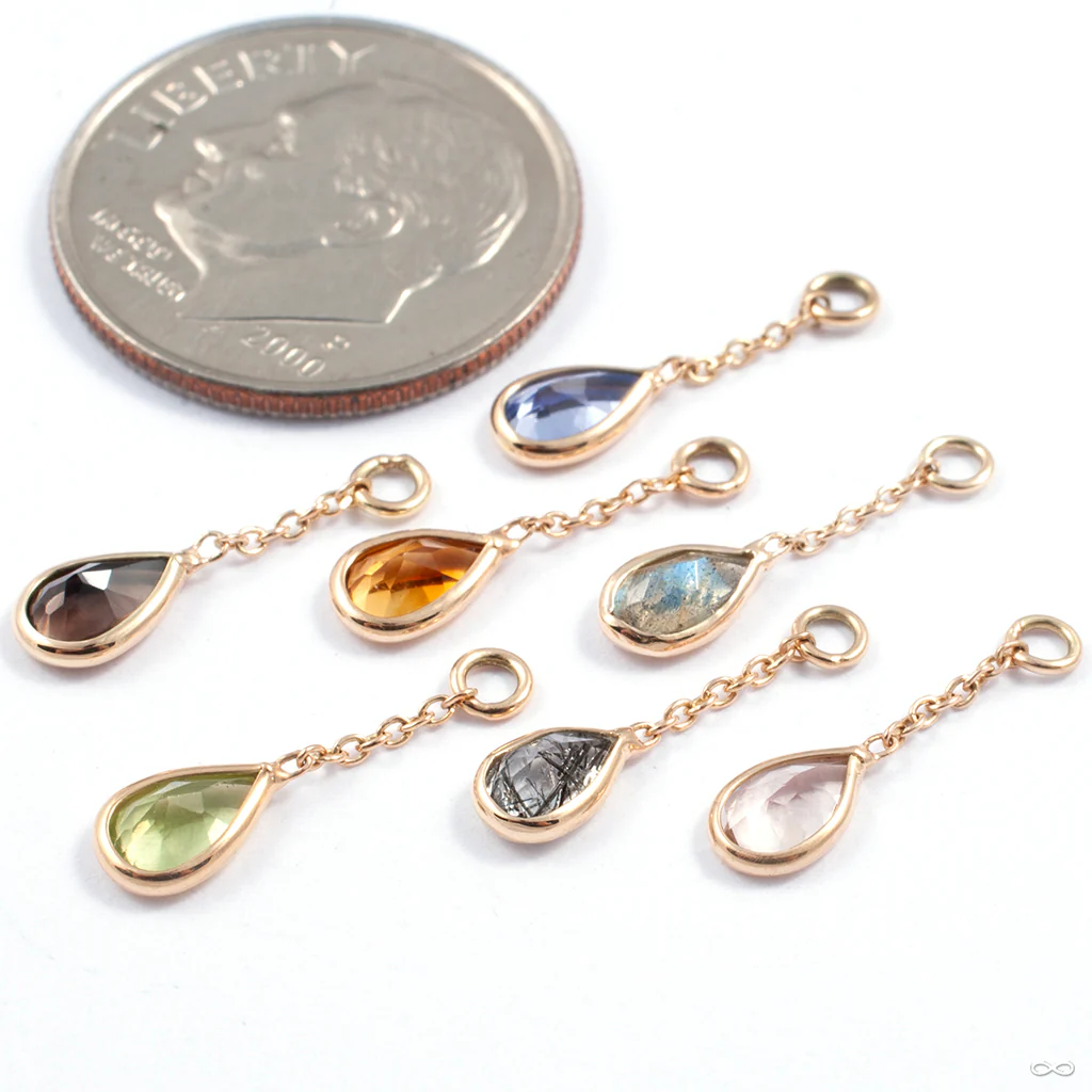 Teardrop Charm in Gold from Diablo Organics