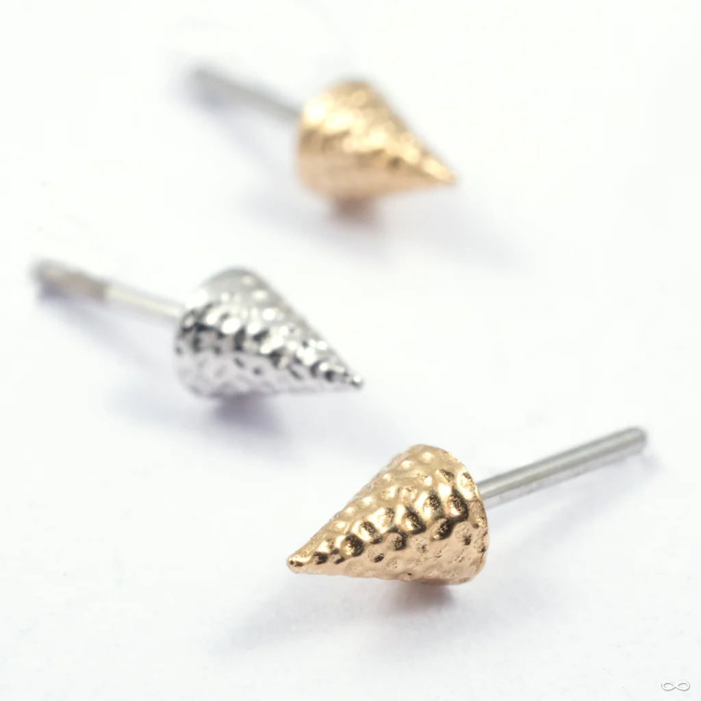 Textured Spike Press-fit End in Gold from Junipurr Jewelry