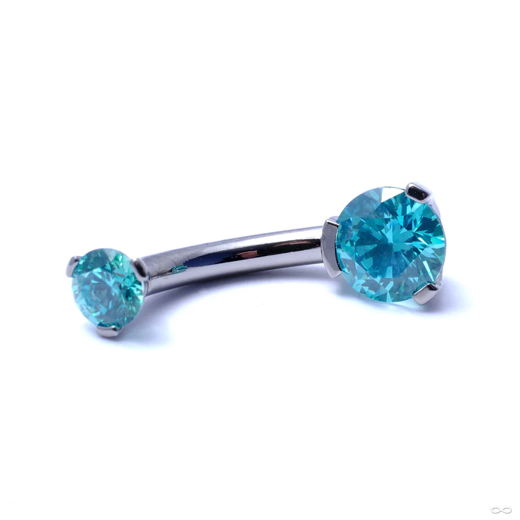 Three Prong Gem Curved Barbell from Industrial Strength - Image 10