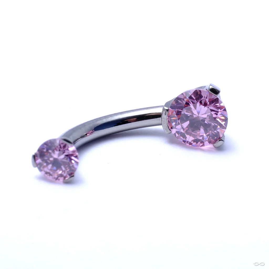 Three Prong Gem Curved Barbell from Industrial Strength - Image 11
