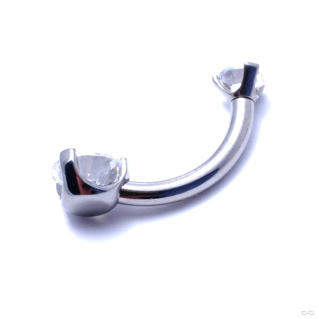 Three Prong Gem Curved Barbell from Industrial Strength - Image 12