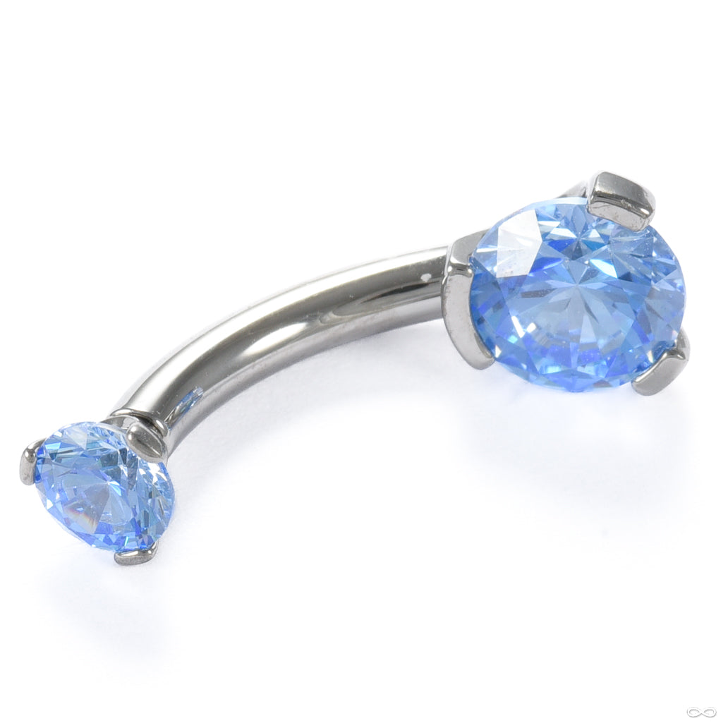 Three Prong Gem Curved Barbell from Industrial Strength - Image 3