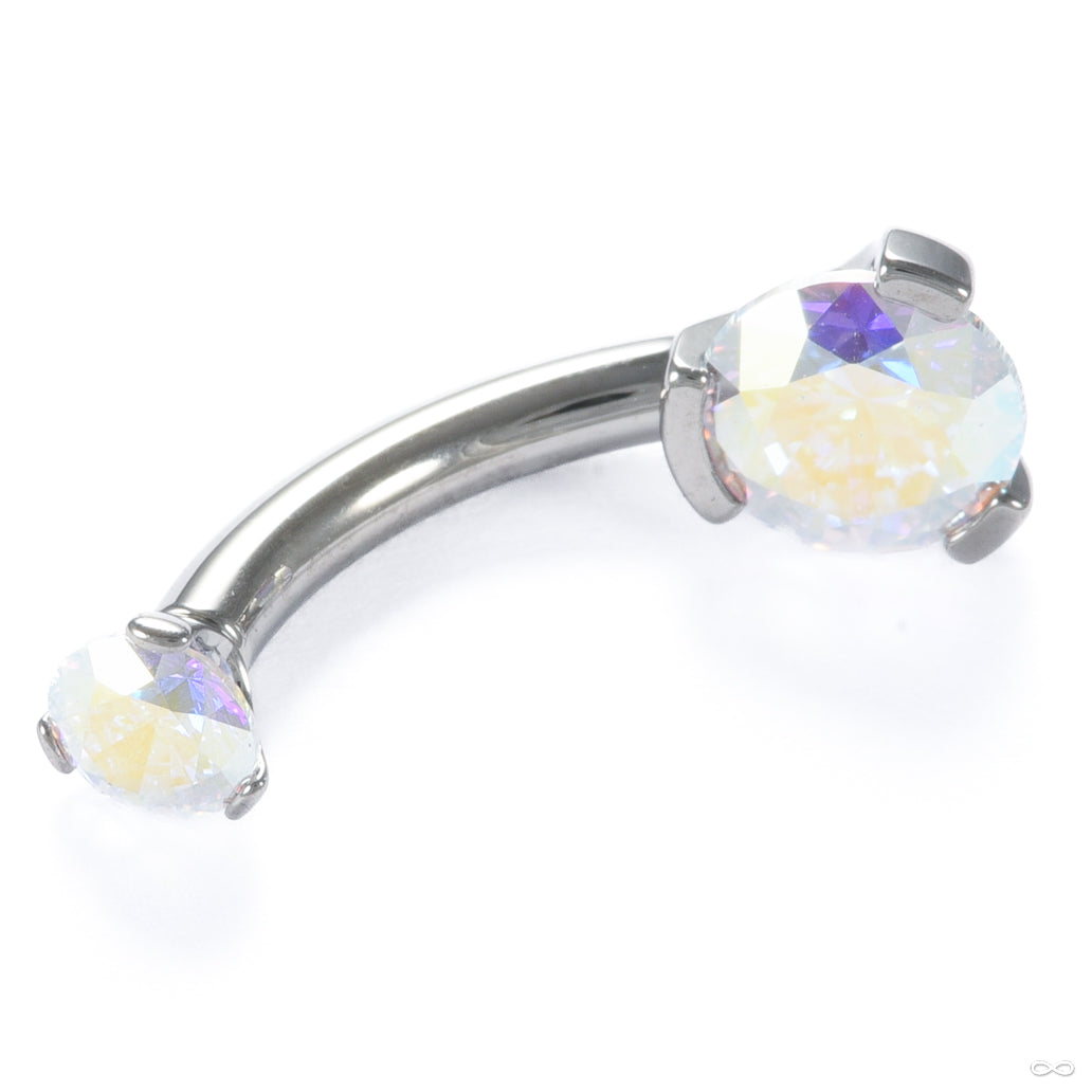 Three Prong Gem Curved Barbell from Industrial Strength - Image 4