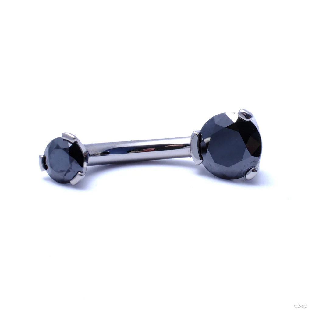 Three Prong Gem Curved Barbell from Industrial Strength - Image 5