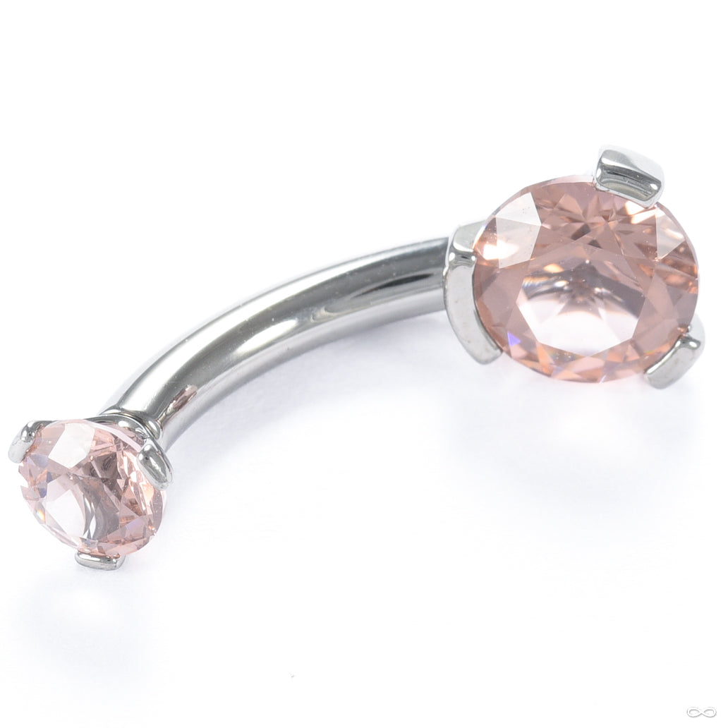 Three Prong Gem Curved Barbell from Industrial Strength - Image 8