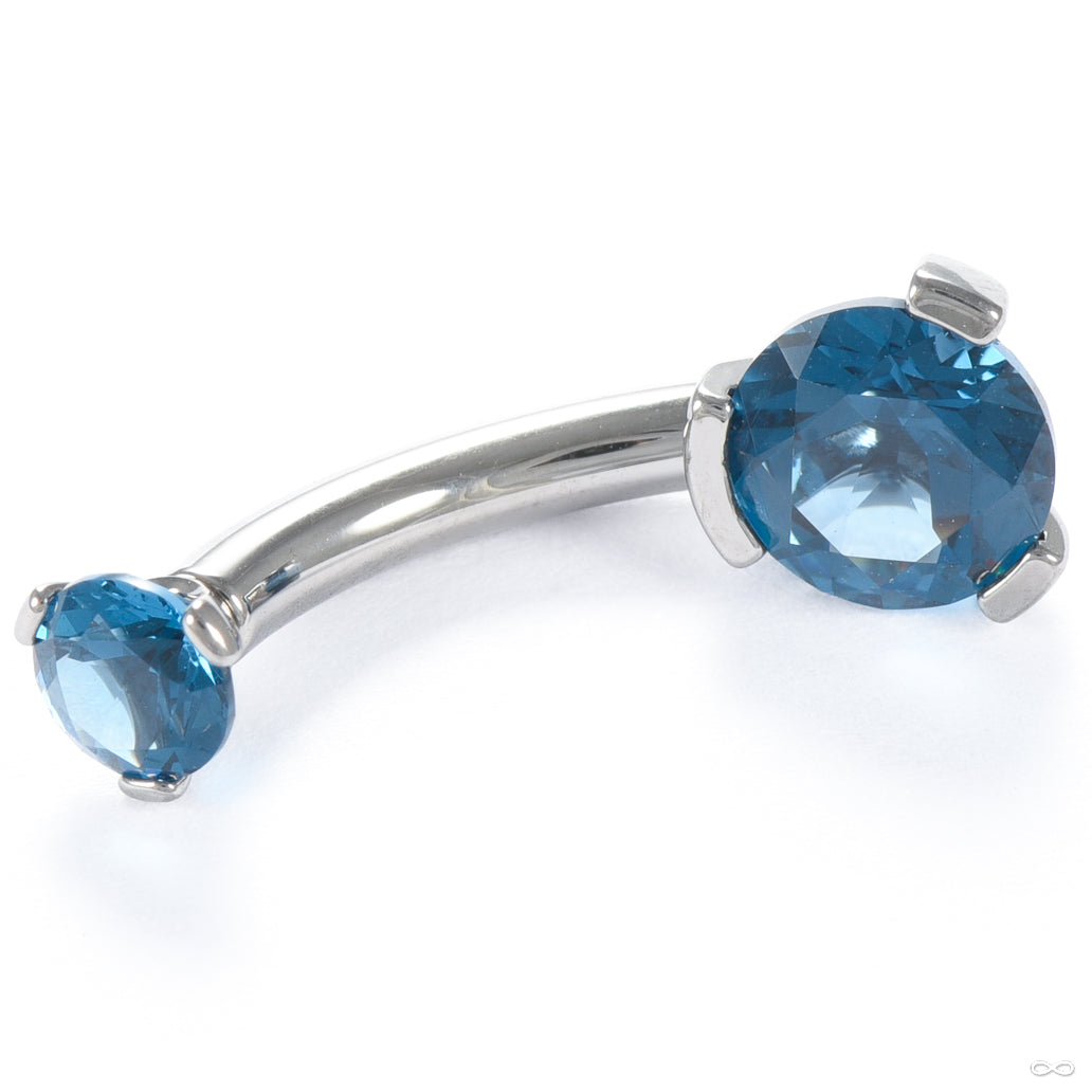 Three Prong Gem Curved Barbell from Industrial Strength - Image 9