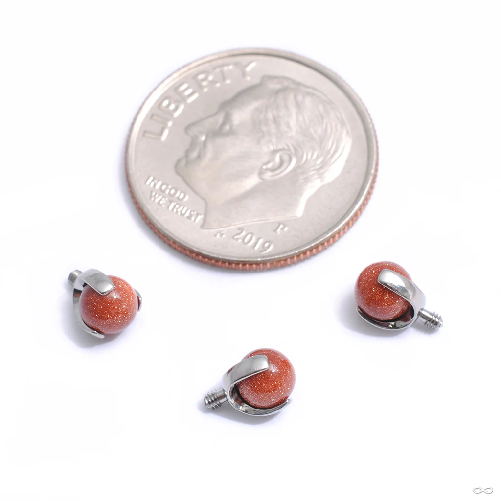 Three Prong Natural Stone Threaded End in Titanium from Industrial Strength - Image 3