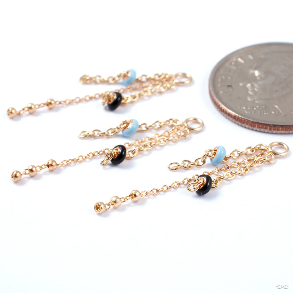 Three-strand Vibrant Mixed Bag Charm in Gold from Pupil Hall