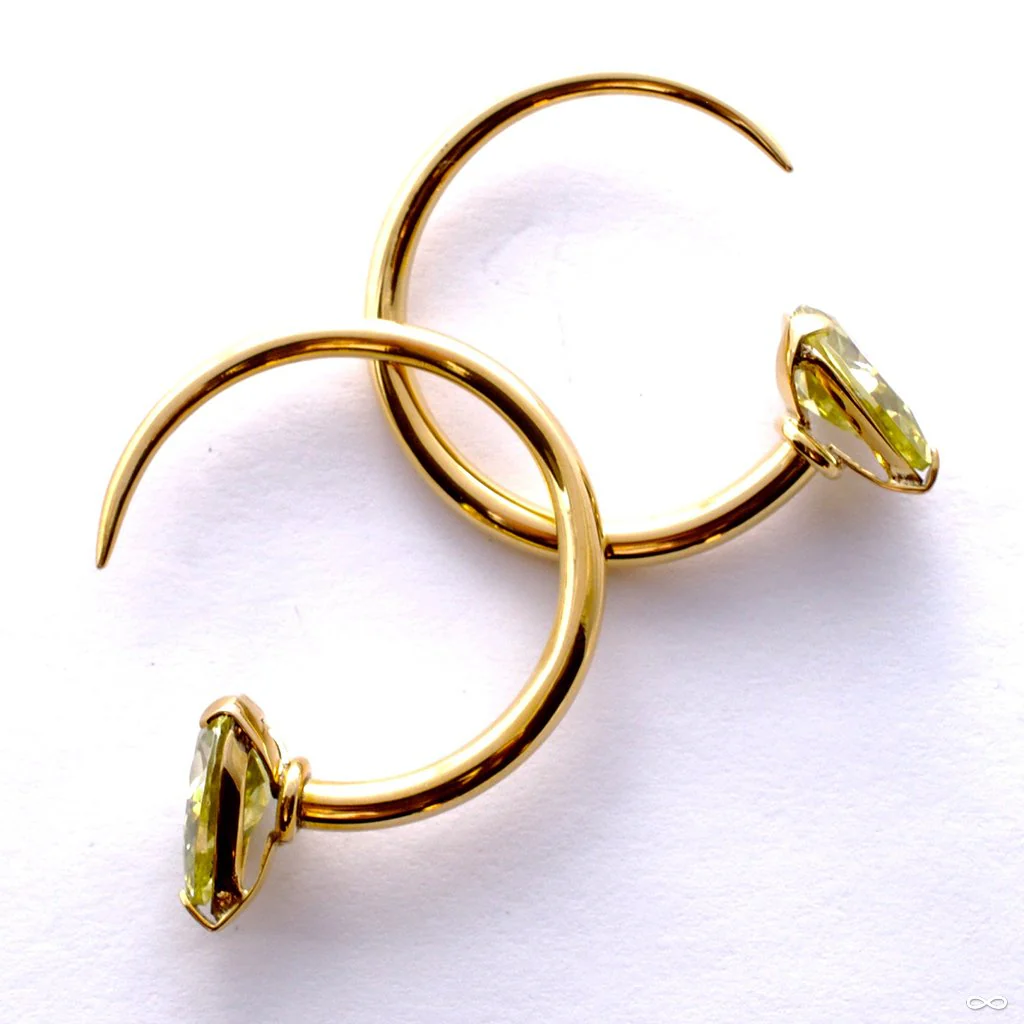 Tiny Tsabit Hoops with Stone Teardrop from Diablo Organics - Image 2