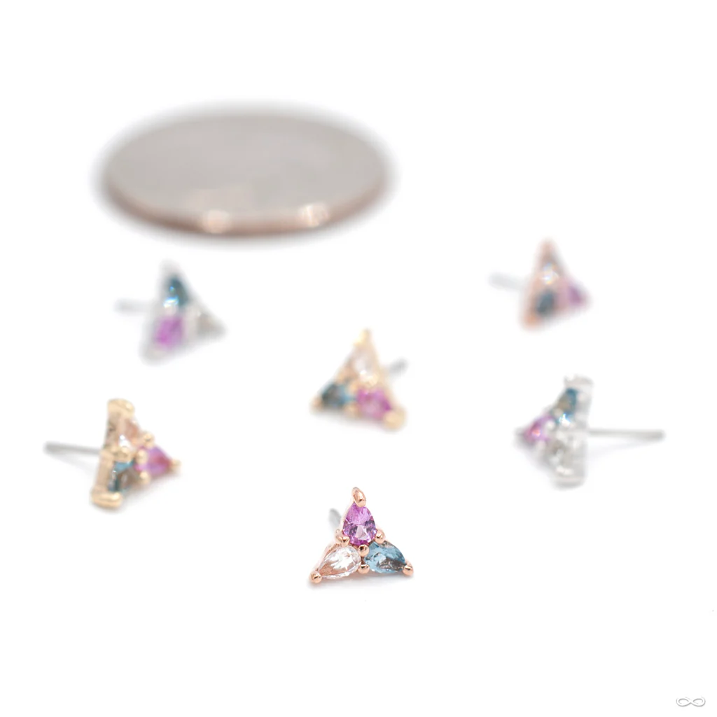 Trans Awareness 3 Little Pears Press-fit End in Gold from Buddha Jewelry