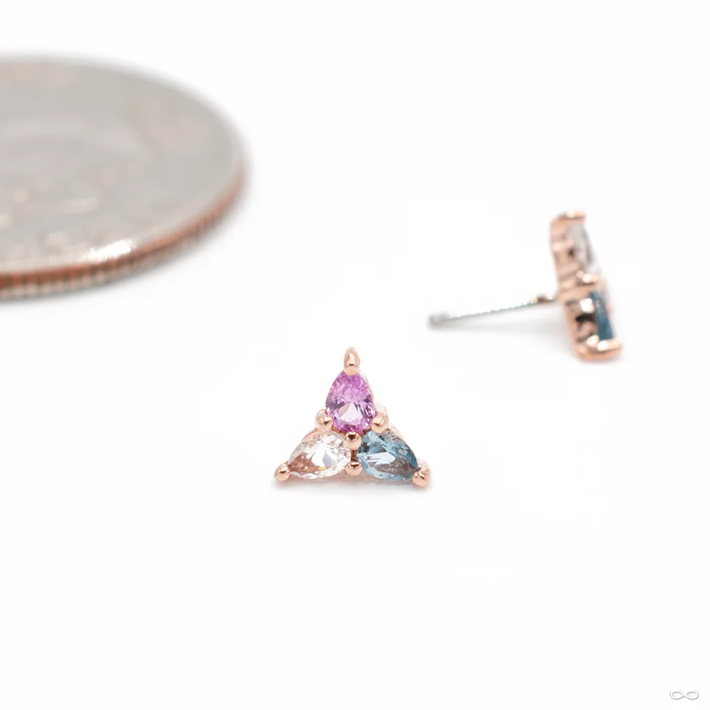 Trans Awareness 3 Little Pears Press-fit End in Gold from Buddha Jewelry - Image 2
