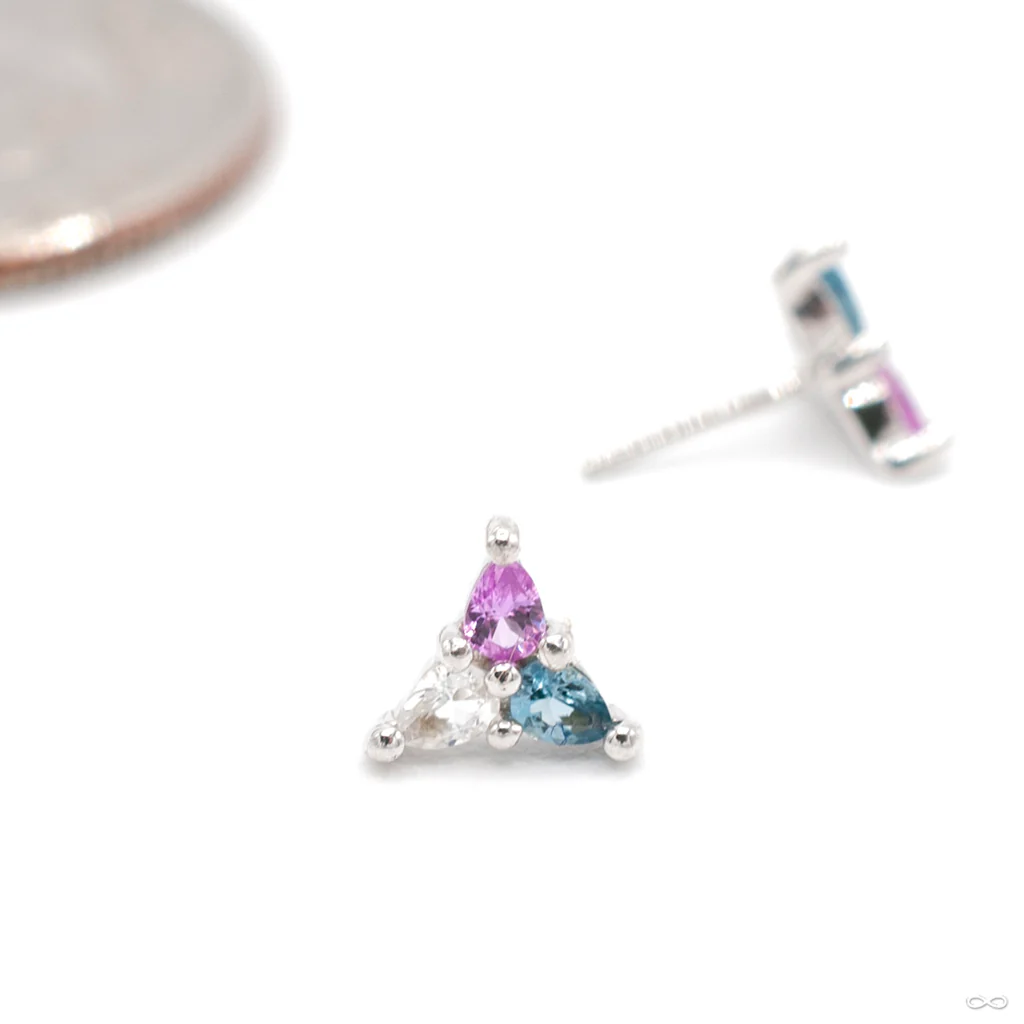 Trans Awareness 3 Little Pears Press-fit End in Gold from Buddha Jewelry - Image 3