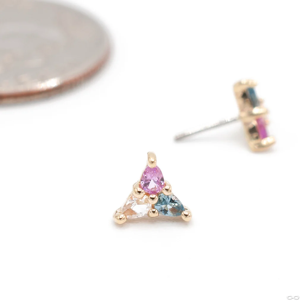 Trans Awareness 3 Little Pears Press-fit End in Gold from Buddha Jewelry - Image 4