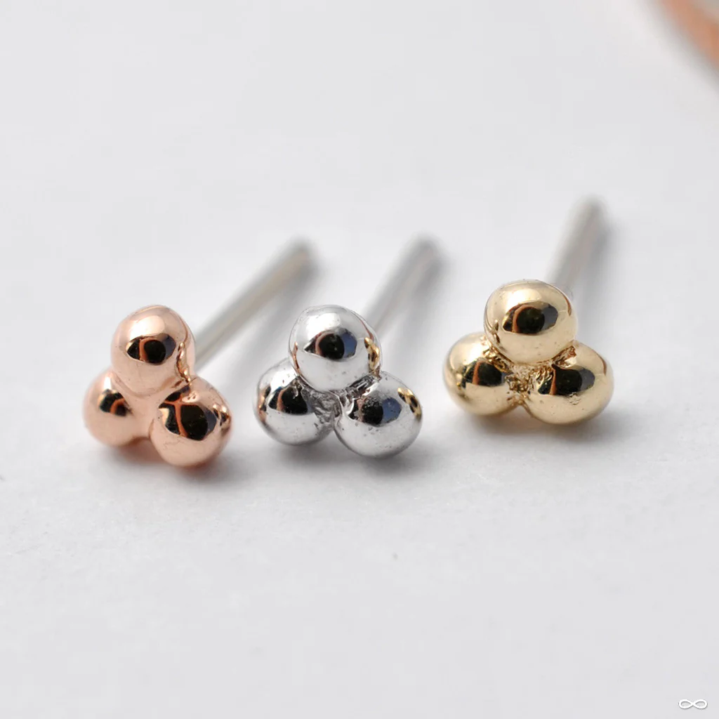 Tri Bead Cluster Press-fit End in Gold from BVLA